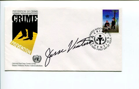 Jesse Ventura Governor Minnesota WWF WWE Wrestler HOF Signed Autograph FDC Cover