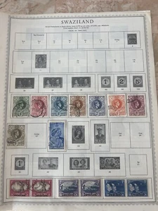 Swaziland 1938,1945, Album Page With Hinged 9 Stamps And 3 Blocks Of Two - Picture 1 of 6