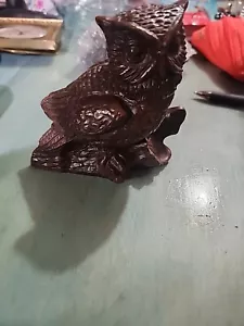 vintage Red Mill Mfg 4.5” Pecan Shell OWL Resin FIGURINE - Picture 1 of 6
