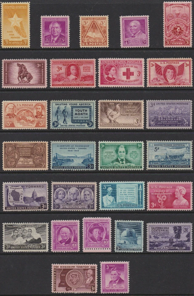 US Postage 1948 Year Set of Commemorative Postage Stamps - Image 1 of 1