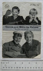 Vintage: P&B 1176 Glove & Mitts for Children in 3 and 4 ply - Picture 1 of 1