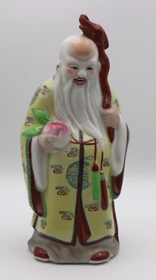 Chinese Porcelain Immortal God Figure Of Wise Man Deity Shou Lao Figurine - Image 1 of 4