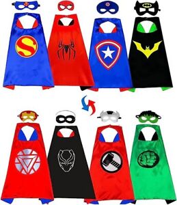 Superhero Cape And Mask Dress Theme Party Fancy Capes Cosplay Costume Kids Boys