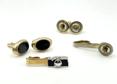 2 Sets of Multi-Tone Gold & Silver Plated Cufflinks and 2 Tie Bars - Image 1 of 4
