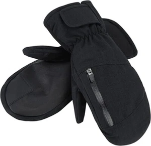 Black Womens Ski Snowboard Mittens w/ Interior glove design, Waterproof, Fleece - Picture 1 of 6