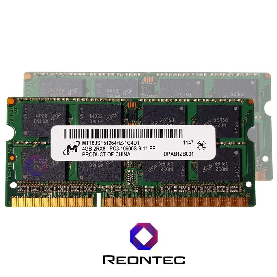 4GB RAM Laptop Micron PC3-10600S DDR3 MT16JSF51264HZ-1G4D1 Memoria - Immagine 1 di 1