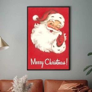 Merry Christmas. Winking Santa Claus Poster retro Vintage No Frame Home Decor - Picture 1 of 5