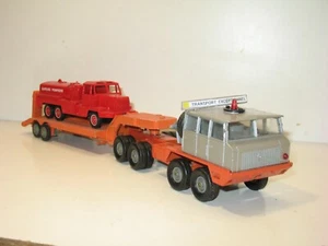 SOLIDO, camion berliet T12 convoi exeptionnel porte char gris orange - Foto 1 di 5