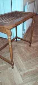 Anglo Indian Brass inlaid Carved Fretwork Wooden Side Coffee lamp Table 54x34cm - Picture 1 of 5