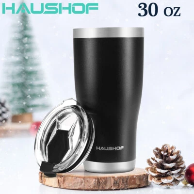 HAUSHOF 30 oz Tumbler Travel Mug Stainless Steel Vacuum Insulated Coffee Tumbler
