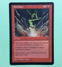 Mtg magic card salvos of fire visions fireblast ext.. 1996