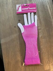Pink Fishnet Long Gloves