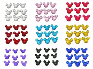 250 gemas de diamantes de imitación punteados de resina con respaldo plano cabeza de ratón 14X12 mm centro de arco artesanal - Imagen 1 de 22