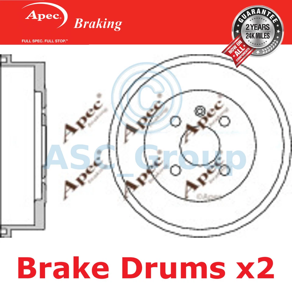 2x Apec 231mm (Interne) 4 Clou Rechange Arrière Frein à Main Frein De DRM9525 - Photo 1/1