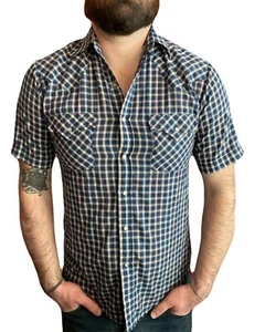 Vintage PLAINS Westernbekleidung, Pearl Snap Cowboyshirt, kurzärmelig, Herren Größe S - Bild 1 von 7