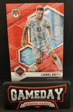 2021-22 Panini Mosaic Lionel Messi Argentina Red Pulsar Prizm SP World Cup