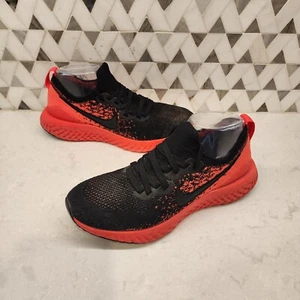 Nike Epic React Flyknit 2 Black Bright Crimson Red Shoes BQ8928-008 Size 7 - Picture 1 of 7