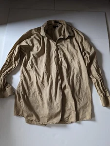 Versa Sateen 3XLT 36/37 Button Down Khaki Long Sleeve Shirt - Picture 1 of 3