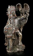 Figura de Indio - Cacique Con Águila Decorativa Estatua Escultura H 21,5 CM