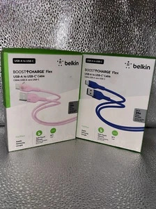 💥2💥Belkin BoostCharge Pro Flex USB C Cable With USB-C Cable Black And Pink - Picture 1 of 3