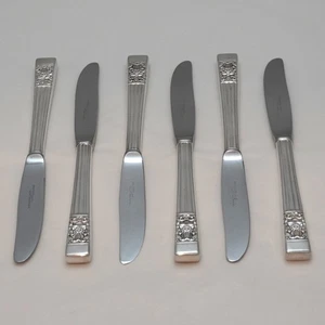 HAMPTON COURT Design Vintage Community Silver Service Cutlery Six Table Knives - Picture 1 of 3