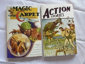 2 ODYSSEY paper backs. #9 & # 11 PULP BOOKS MAGIC CARPET & ACTION STORIES - Imagen 1 de 8