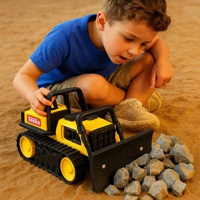 Bulldozer Tonka Steel Classics - Hecho con acero y plástico resistente, juguete amarillo Foto 1 de 4