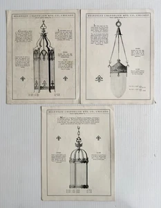 3 Beardslee Chandelier Vintage 1930 Art Deco Church Lighting Bulletin Brochures - Picture 1 of 6