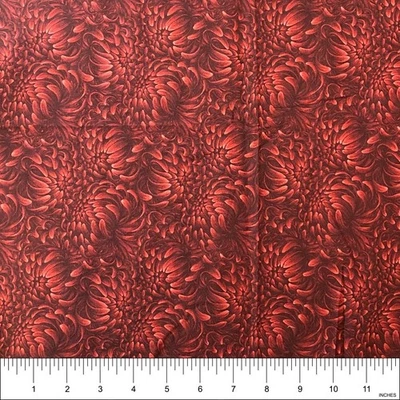 Vintage (2005) Red Mums by Kona Fabrics for Quilt, Sew, Craft | 35 ½"x34" - Image 1 of 2