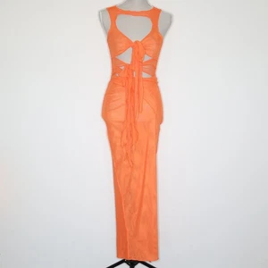 Vestido Sorelle UK Josie Beach Naranja Reino Unido M Aprox UK 8-10 Ibiza Verano Maxi Malla - Imagen 1 de 13