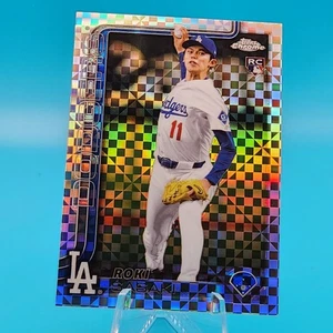 Roki Sasaki 2025 Topps Chrome X-Fractor RC Los Angeles Dodgers #217 - Foto 1 di 2