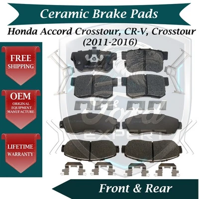 Nuevo kit de pastillas de freno delanteras y traseras de cerámica OE para Honda 2011-2016 garantía de por vida Foto 1 de 4