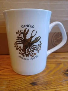 White and Gold Astrology Zodiac Sign Cancer Coffee Cup - Picture 1 of 2