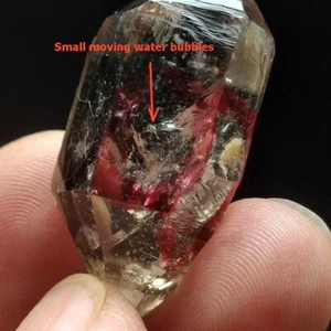 16g Natural Herkimer Diamond Smoky Crystal Quartz DT Moving Water Bubbles 2698 - Picture 1 of 10
