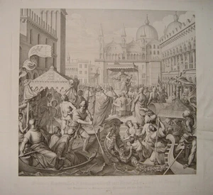Schnorr von Carolsfeld Venedig Venezia Gondel Markus-Kirche Barbarossa Papst - Bild 1 von 4