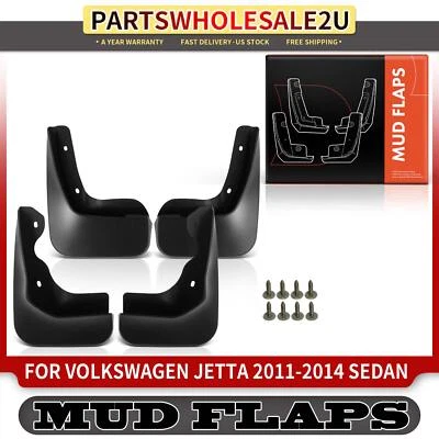 4x Protetores contra respingos dianteiros e traseiros para-lamas para Volkswagen Jetta 2011-2014 - Imagem 1 de 4