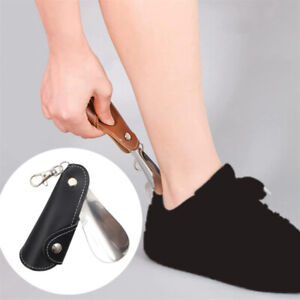 Stainless Steel Shoe Lifter Hanging Deduction Shoehorn For Keychain With Cov  ZT