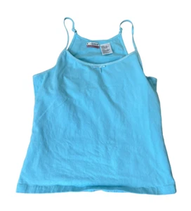 No Boundaries Women's Cute Y2K 2000s Cami Tank Top Shirt Size L Teal Blue Cute - Picture 1 of 6