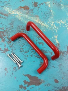 Pair Retro Red PULL D Vintage DOOR HANDLES 96mm KITCHEN Drawer Cupboard Cabinet - Picture 1 of 5