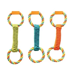 16 Inch Double Loop Rope Handle Ballistic Weave Dog Interactive Tug Toy Figure 8 - Picture 1 of 49