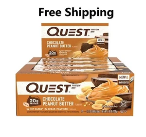 Quest Nutrition Protein Bars Chocolate Peanut Butter 20g Protein 12 Count New - Picture 1 of 1