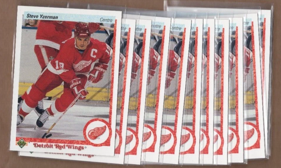 3 diff STEVE YZERMAN 1990/91 Upper Deck **FRENCH** COMBO of cards RED WINGS HOF!