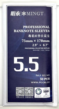 Professional Banknote Sleeve 75 * 170mm, 50 Pcs