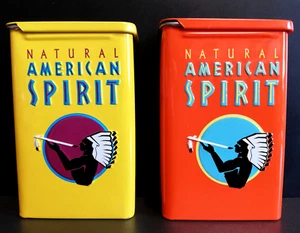 Natural American Spirit Two Empty Tin Packs. Yellow and Orange. Read description - Picture 1 of 16