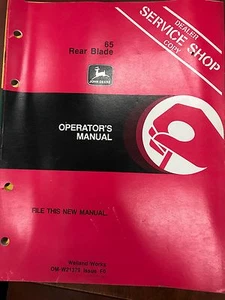 Hoja trasera 65 manual del operador John Deere #OMW21379 F0 ++ - Imagen 1 de 1