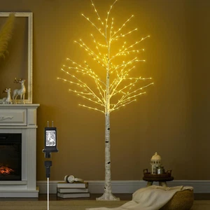 6FT Lighted Twig Birch Tree with Fairy Lights, 260 LED Birch Tree Lights with Ti - Picture 1 of 7