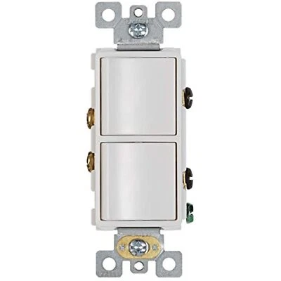 Broan-NuTone P2RW Two-Rocker Wall Control Switch for Bathroom Exhaust Fan, - Image 1 of 3