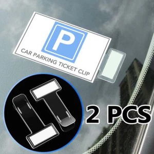 Parking Ticket Holder Permit Clip Transparent Card Clips Invoice Tickets Holder - Picture 1 of 12