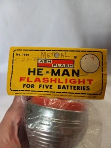 Nos Vintage HE-MAN TASCHENLAMPE METALL SELTEN HTF - Bild 1 von 3