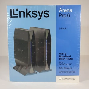 Linksys Arena Pro 6 AX3200 WiFi 6 Dual Band Mesh Router 2 Pack Home System E8452 - Picture 1 of 6